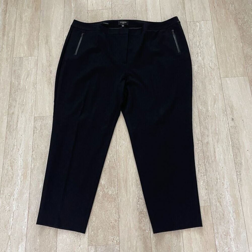 NEW Talbots Womens Size 24W Cropped Heritage Ankle Straight Leg Pants Black Work